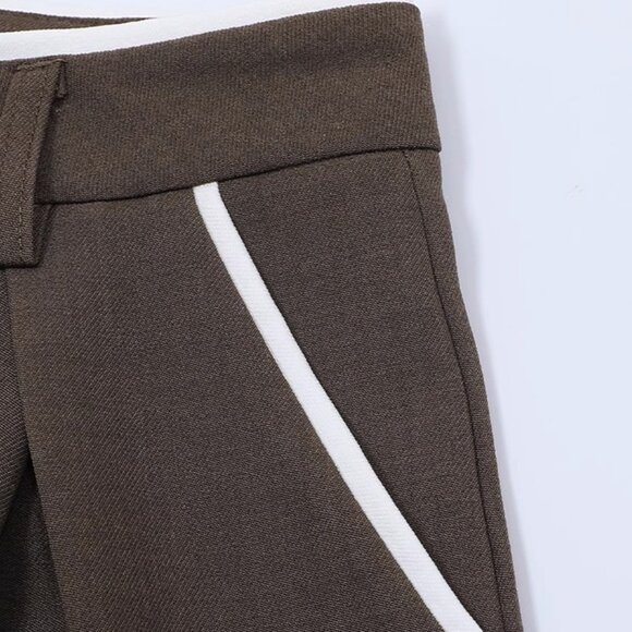 B.Sure Brown High Waist Wide Leg Trousers - Picture 4 of 4